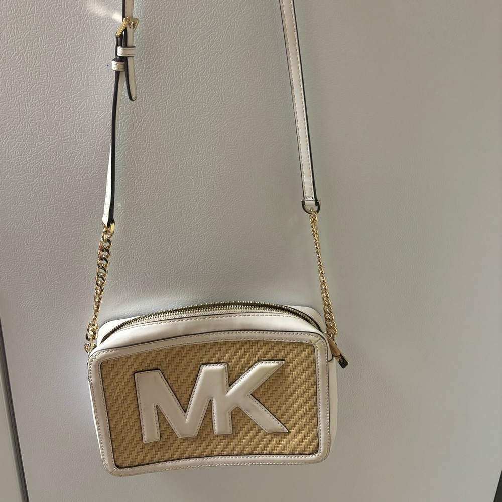 Michael Kors Cream and Tan Crossbody Bag
